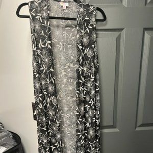 LuLaRoe Joy Vest Medium with dandelions